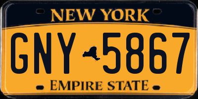 NY license plate GNY5867