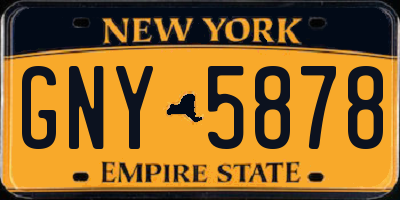 NY license plate GNY5878