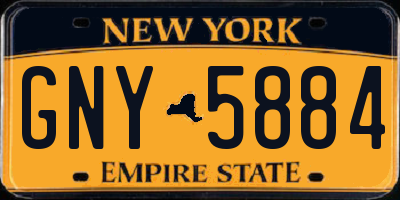 NY license plate GNY5884