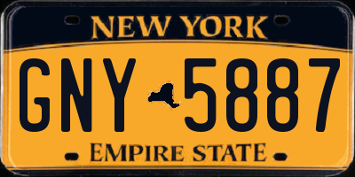 NY license plate GNY5887