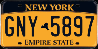 NY license plate GNY5897
