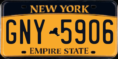 NY license plate GNY5906