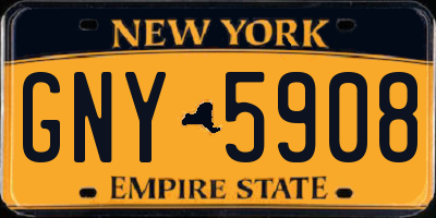 NY license plate GNY5908