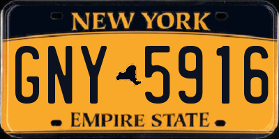 NY license plate GNY5916