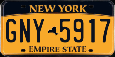 NY license plate GNY5917