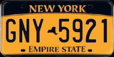 NY license plate GNY5921