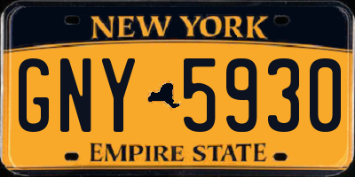 NY license plate GNY5930