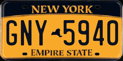 NY license plate GNY5940