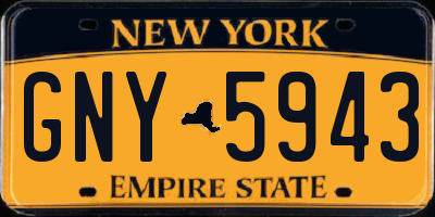 NY license plate GNY5943