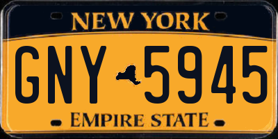 NY license plate GNY5945
