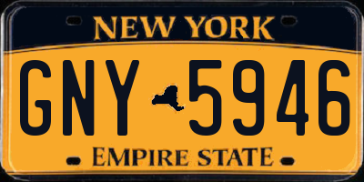NY license plate GNY5946