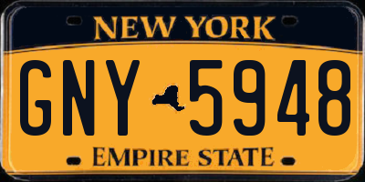 NY license plate GNY5948