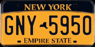 NY license plate GNY5950