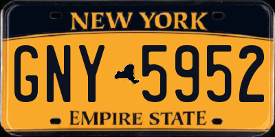 NY license plate GNY5952