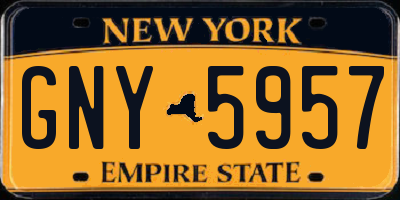 NY license plate GNY5957