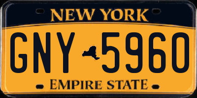 NY license plate GNY5960