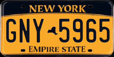 NY license plate GNY5965