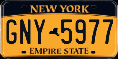 NY license plate GNY5977