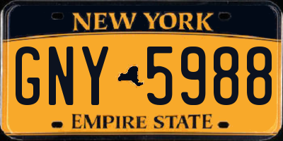 NY license plate GNY5988