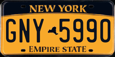 NY license plate GNY5990
