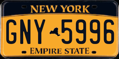 NY license plate GNY5996