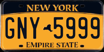 NY license plate GNY5999