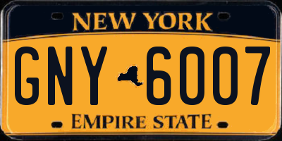 NY license plate GNY6007