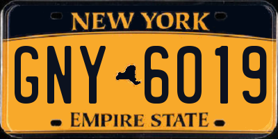 NY license plate GNY6019