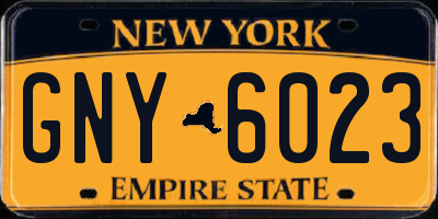 NY license plate GNY6023