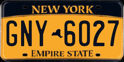 NY license plate GNY6027