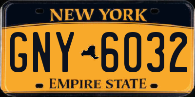 NY license plate GNY6032