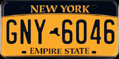 NY license plate GNY6046
