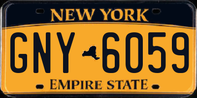 NY license plate GNY6059