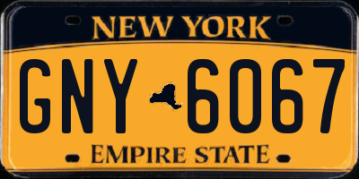 NY license plate GNY6067