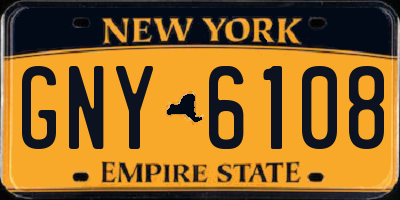 NY license plate GNY6108