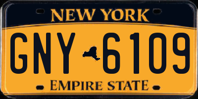 NY license plate GNY6109