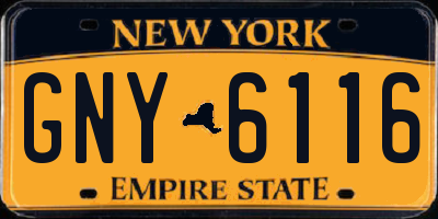 NY license plate GNY6116