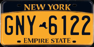 NY license plate GNY6122