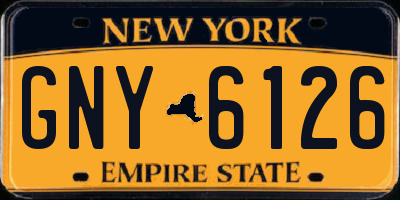 NY license plate GNY6126