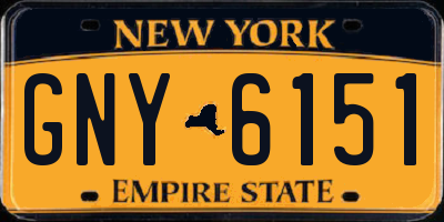 NY license plate GNY6151