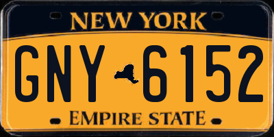 NY license plate GNY6152