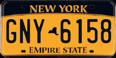NY license plate GNY6158