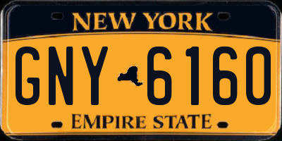 NY license plate GNY6160