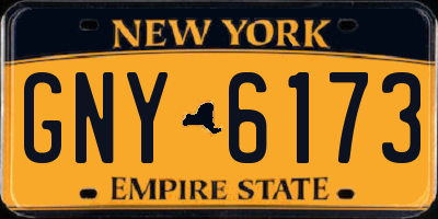 NY license plate GNY6173