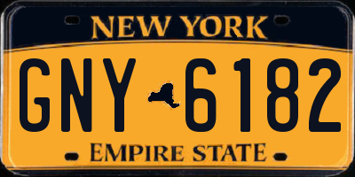 NY license plate GNY6182