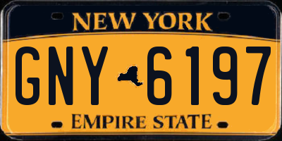 NY license plate GNY6197