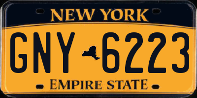 NY license plate GNY6223