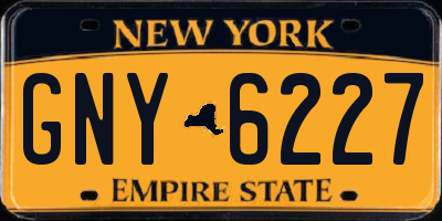 NY license plate GNY6227