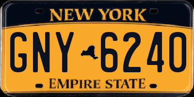 NY license plate GNY6240