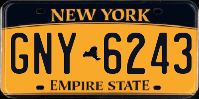 NY license plate GNY6243